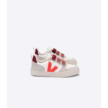 White/Orange Kids' Veja V-12 BONTON Shoes | AU 754DFM